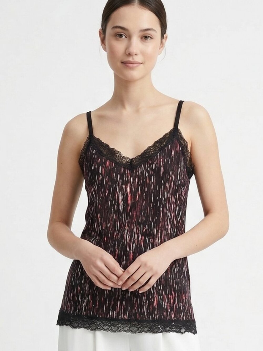 Fashion Bug Tank Top Black Red Grunge Goth Whimsigoth Lace Trim XL